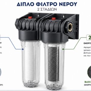 Πλήρες Διπλό Φίλτρο Νερού Κεντρικής Παροχής 10"